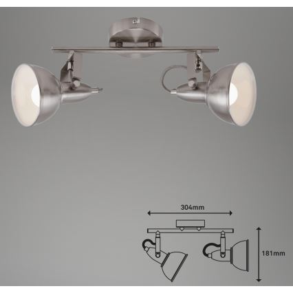 Briloner 2049-022 - Foco SOFT 2xE14/40W/230V cromado mate