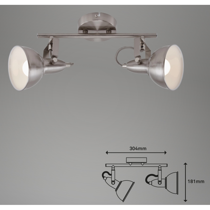 Briloner 2049-022 - Foco SOFT 2xE14/40W/230V cromado mate