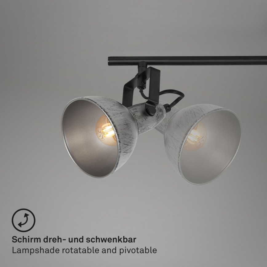 Briloner 2049-044 - Foco RETRO 4xE14/40W/230V cinzento