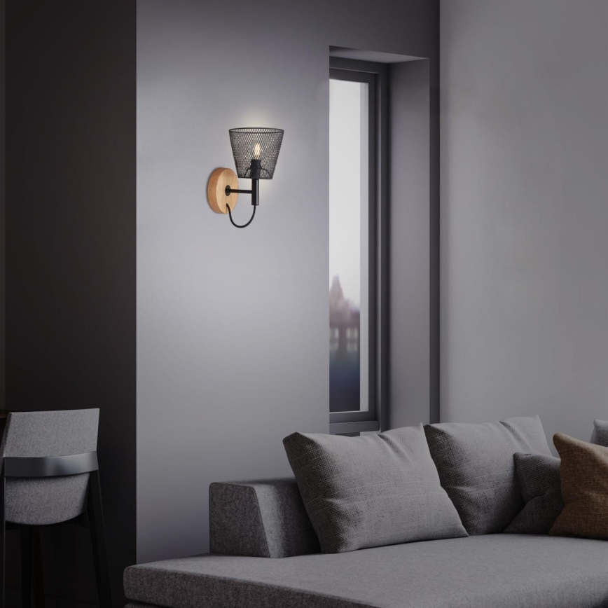 Briloner 2077-015 - Iluminação de parede WOOD & STYLE 1xE14/25W/230V árvore da borracha
