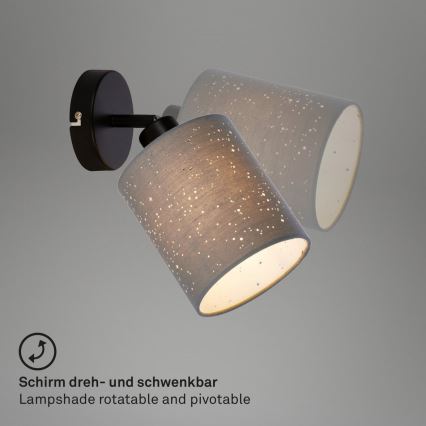 Briloner 2078-014 - Foco de parede SPOTLIGHT 1xE27/25W/230V cinzento/preto