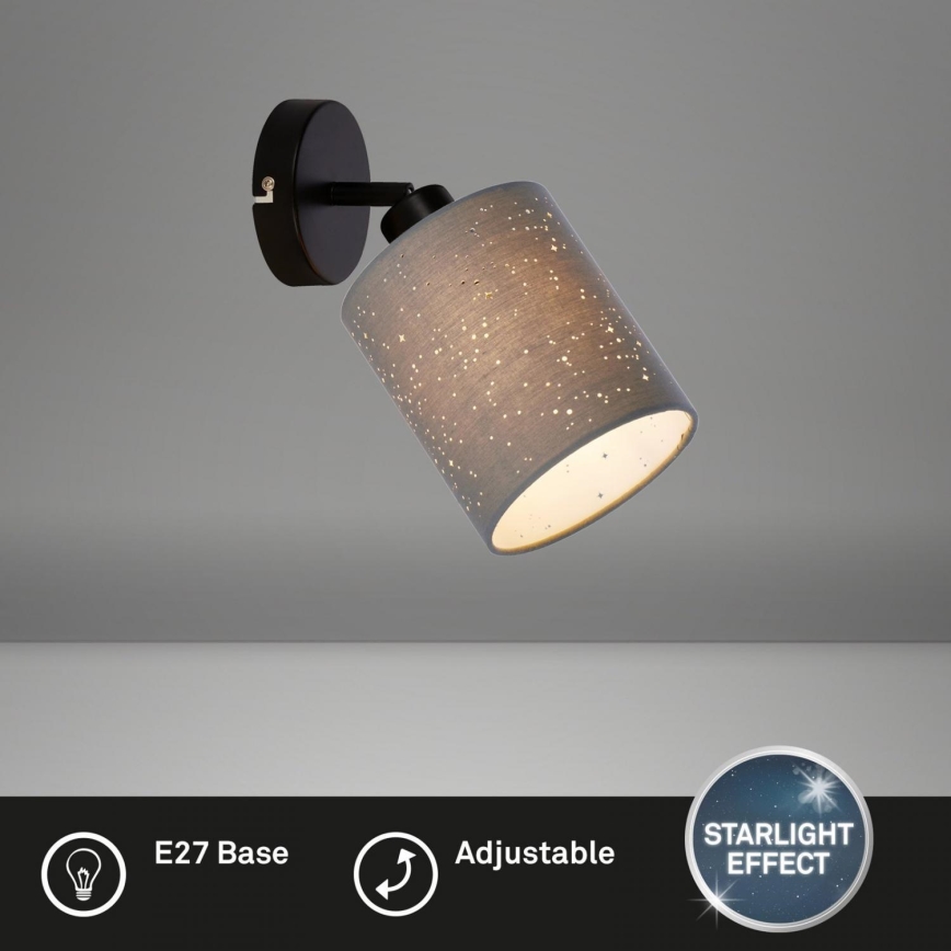 Briloner 2078-014 - Foco de parede SPOTLIGHT 1xE27/25W/230V cinzento/preto