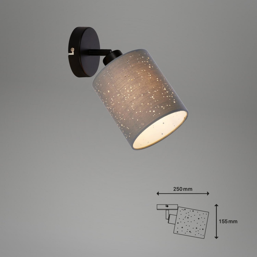 Briloner 2078-014 - Foco de parede SPOTLIGHT 1xE27/25W/230V cinzento/preto