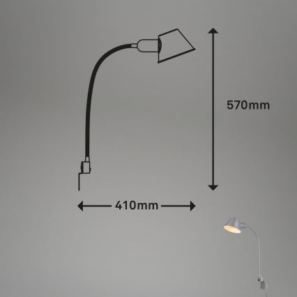 Briloner 2079-014 - Candeeiro flexível de parede 1xE27/10W/230V prateado