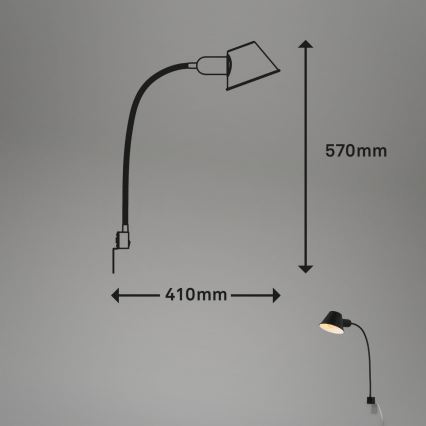 Briloner 2079-015 - Candeeiro flexível de parede 1xE27/10W/230V preto