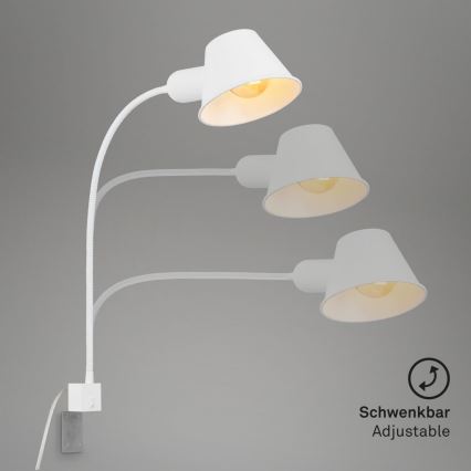 Briloner 2079-016 - Candeeiro flexível de parede 1xE27/10W/230V branco