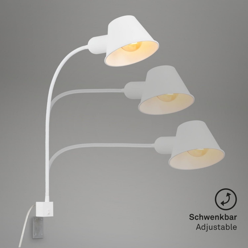 Briloner 2079-016 - Candeeiro flexível de parede 1xE27/10W/230V branco