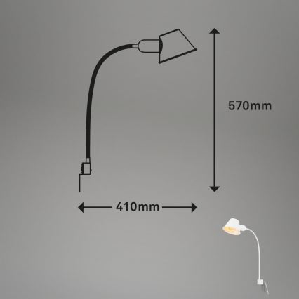 Briloner 2079-016 - Candeeiro flexível de parede 1xE27/10W/230V branco