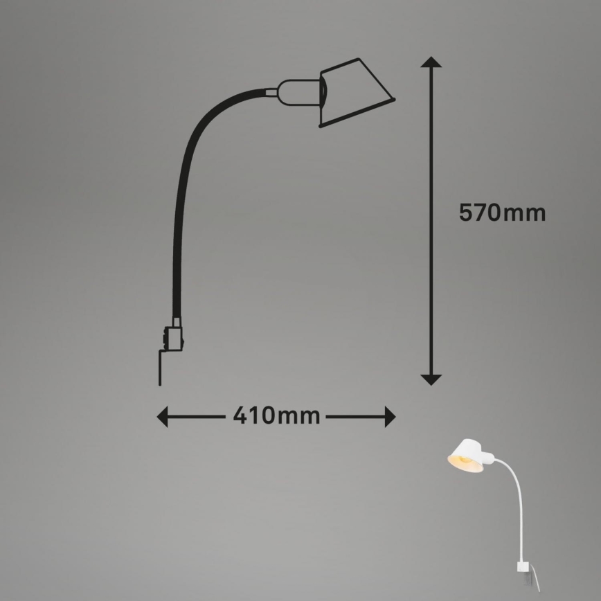 Briloner 2079-016 - Candeeiro flexível de parede 1xE27/10W/230V branco