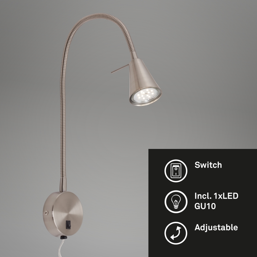 Briloner 2082-012 - Candeeiro de parede LED COMFORT LIGHT 1xGU10/5W/230V cromado mate
