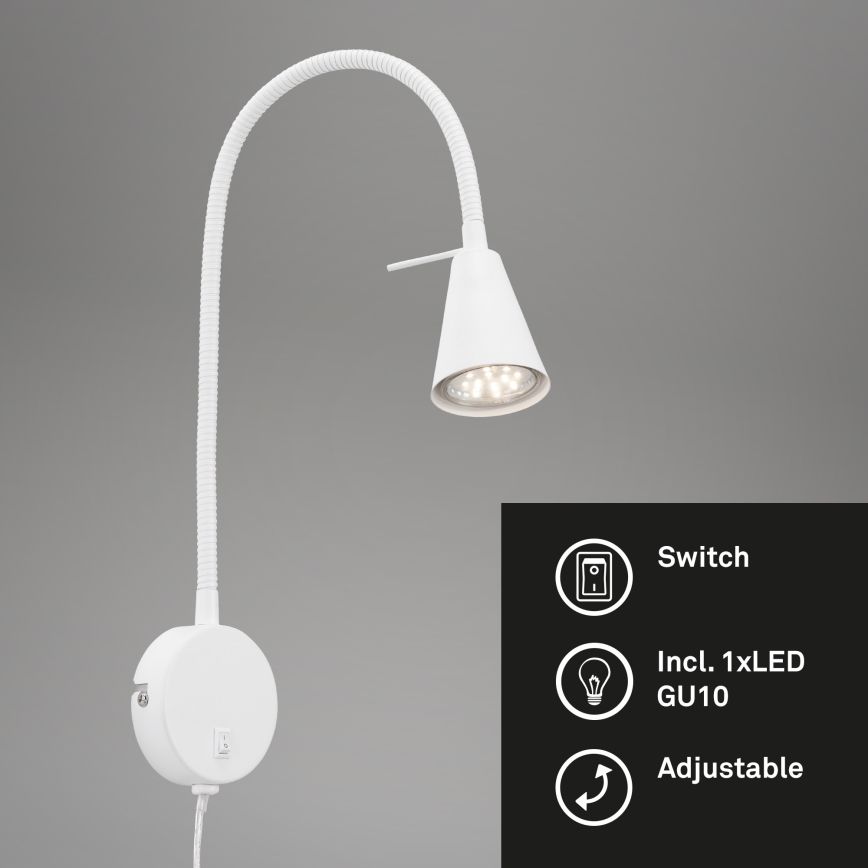 Briloner 2082-016 - Candeeiro de parede LED COMFORT LIGHT 1xGU10/5W/230V branco