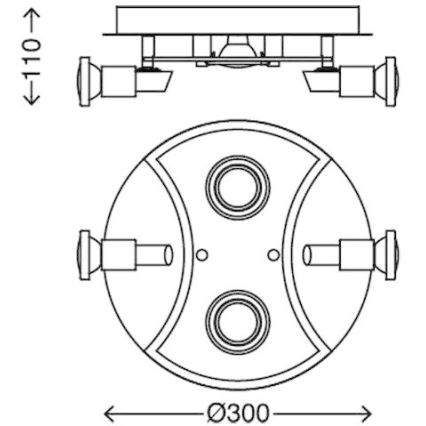 Briloner 2159-048LM - Foco LED SPLASH 4xGU10/3W/230V