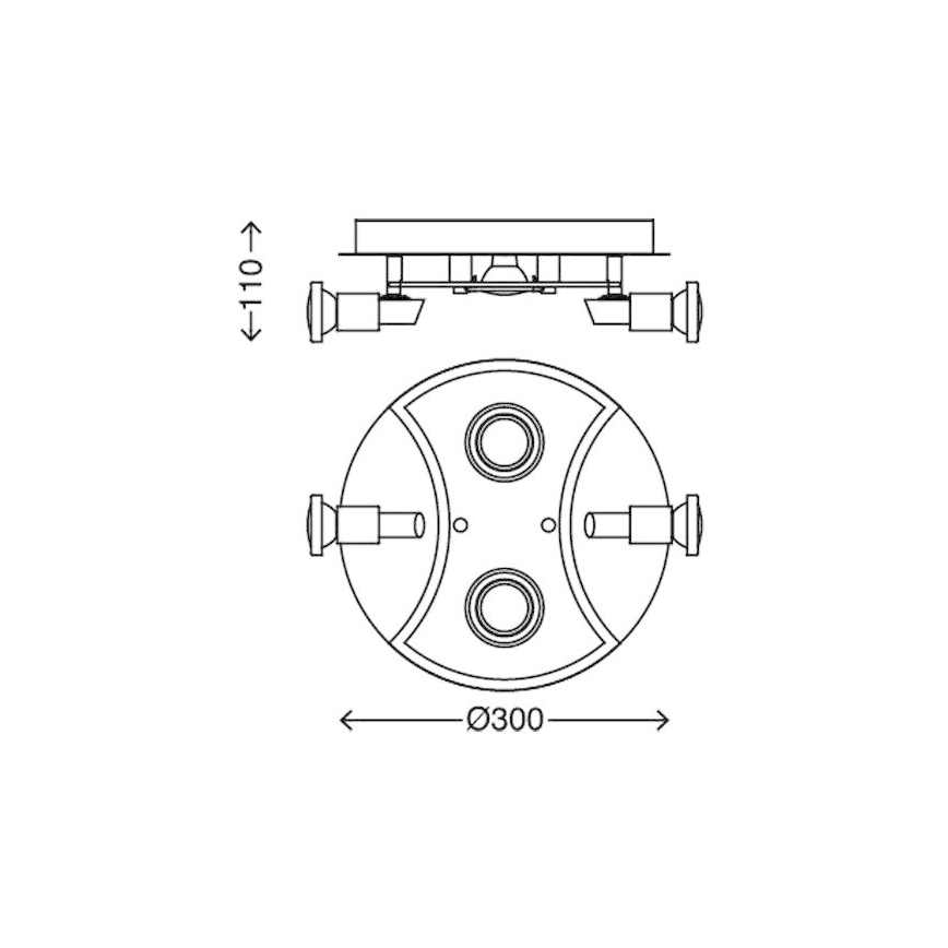 Briloner 2159-048LM - Foco LED SPLASH 4xGU10/3W/230V