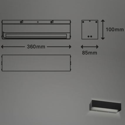 Briloner 2204-015 - Iluminação de parede exterior LED LED/8W/230V IP44 preto