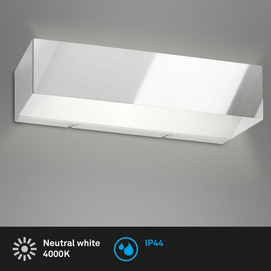 Briloner 2204-018 - Iluminação de parede exterior LED LED/8W/230V IP44 cromado brilhante