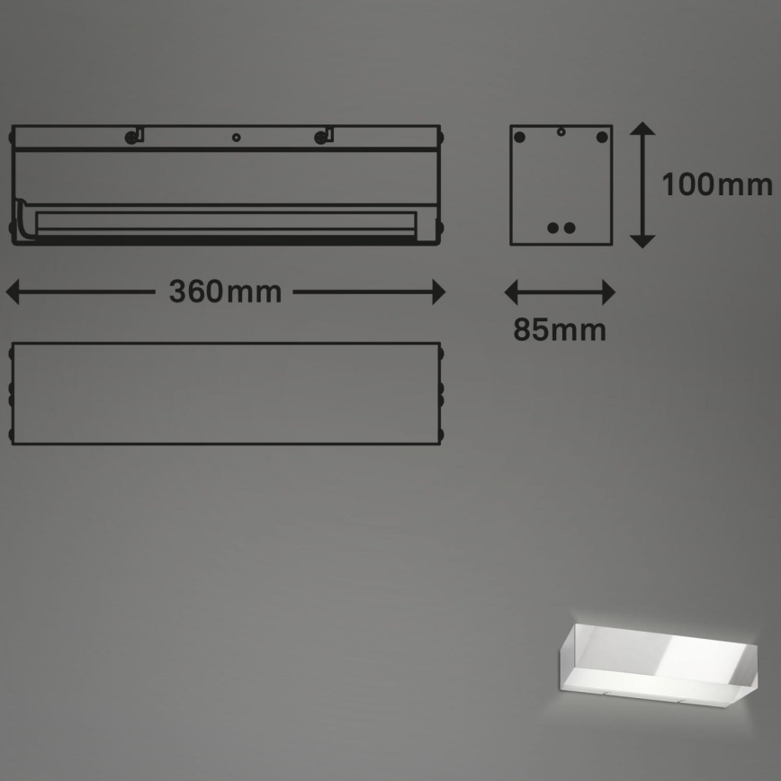 Briloner 2204-018 - Iluminação de parede exterior LED LED/8W/230V IP44 cromado brilhante
