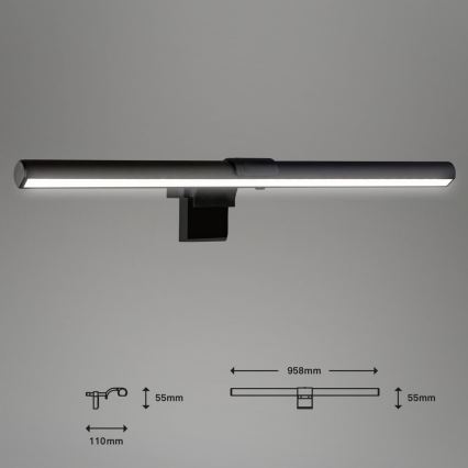 Briloner 2303-015 - Iluminação de monitor LED com regulação LED/3,5W/230V 2700/4000/6500K
