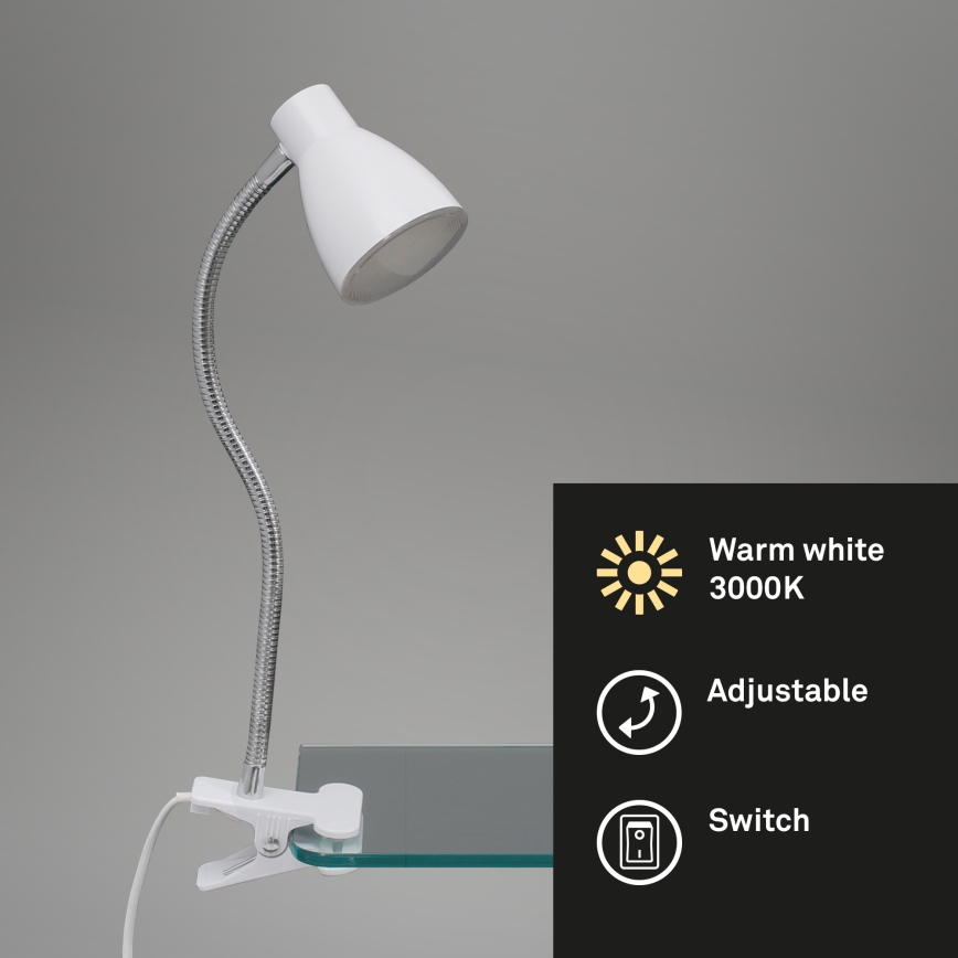 Briloner 2615-016P - Candeeiro com clipe LED GRIP LED/2,5W/230V branco