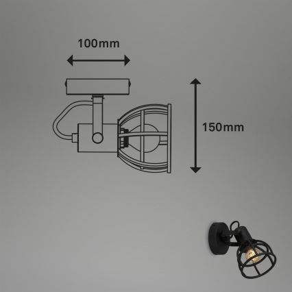 Briloner 2669-015 - Foco de parede RETRO 1xE14/25W/230V preto