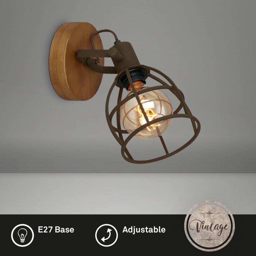 Briloner 2670-014 - Foco de parede RETRO 1xE27/25W/230V castanho