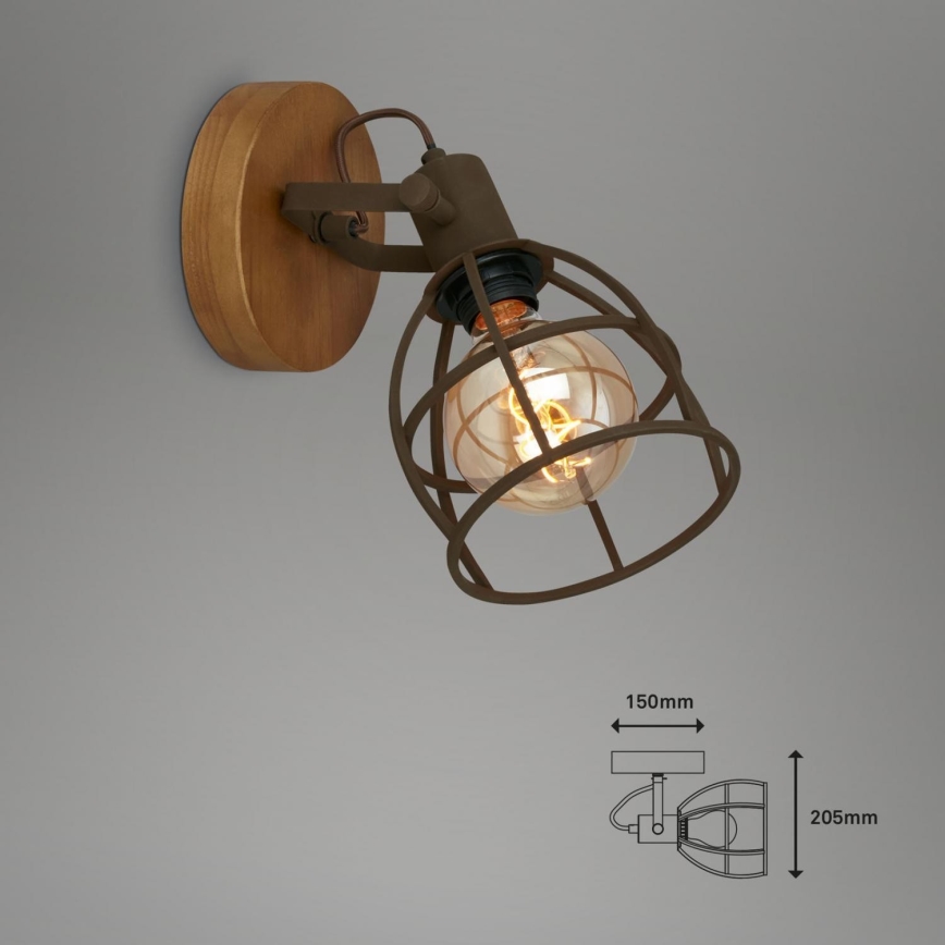 Briloner 2670-014 - Foco de parede RETRO 1xE27/25W/230V castanho