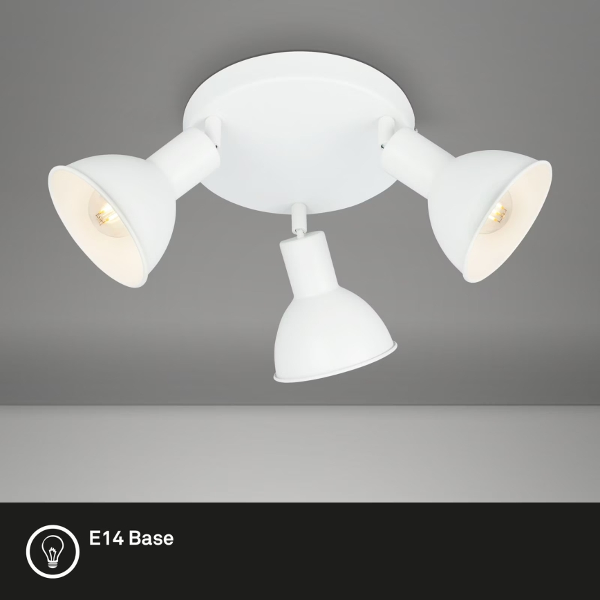 Briloner 2674-036 - Foco RETRO 3xE14/25W/230V branco