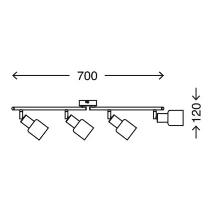 Briloner 2826-042 - Foco SPOT 4xE14/6W/230V cromado mate