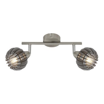 Briloner 2852- 026 - Foco RETRO 2xE14/5,5W/230V árvore da borracha