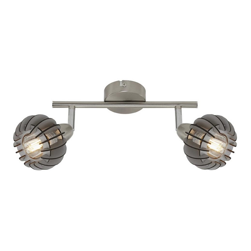 Briloner 2852- 026 - Foco RETRO 2xE14/5,5W/230V árvore da borracha