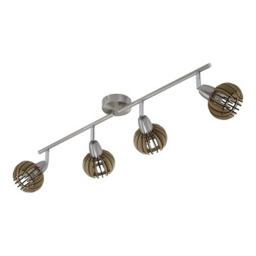 Briloner 2852-041 - Foco RETRO 4xE14/5,5W/230V árvore da borracha