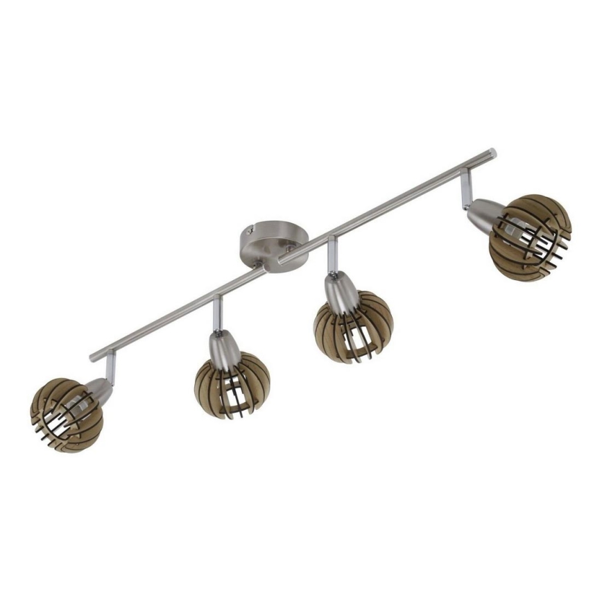 Briloner 2852-041 - Foco RETRO 4xE14/5,5W/230V árvore da borracha