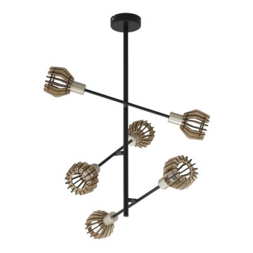 Briloner 2855-065 - Candelabro suspenso NATURE 6xE14/5,5W/230V árvore da borracha