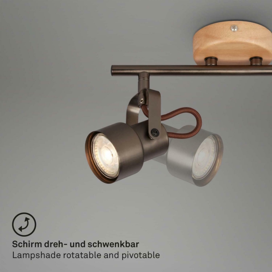 Briloner 2872-045 - Foco LED TAHUN 4xGU10/5W/230V 3000K castanho