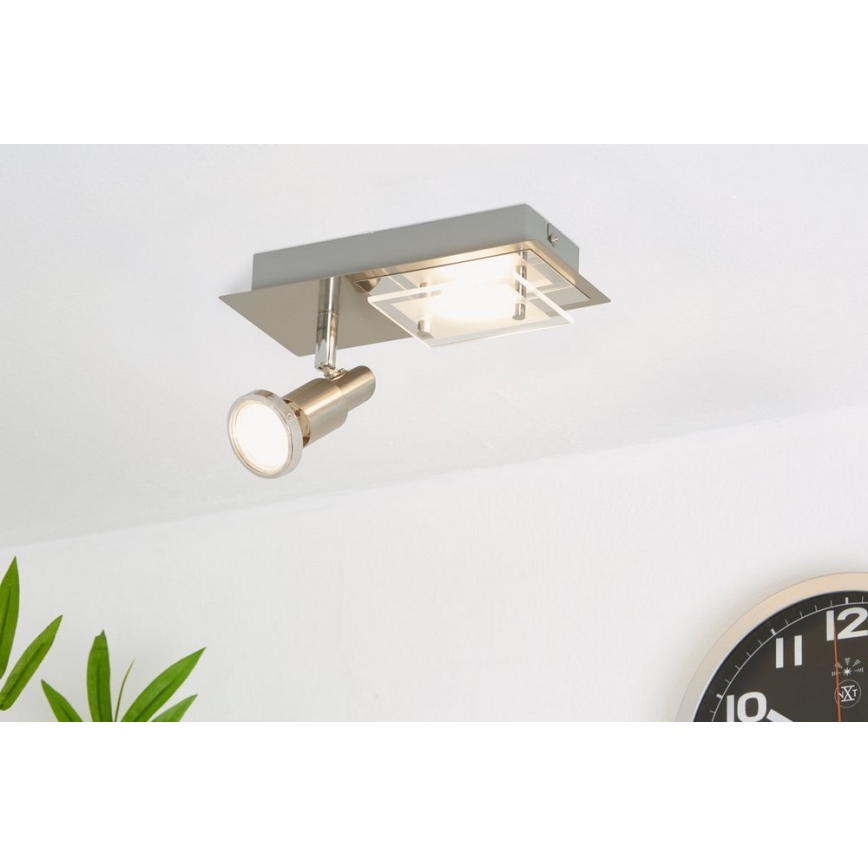 Briloner 2879-022 - Luz de teto LED COMBINATA 1xGU10/3W + LED/5W/230V