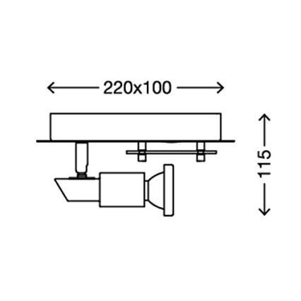 Briloner 2879-022 - Luz de teto LED COMBINATA 1xGU10/3W + LED/5W/230V