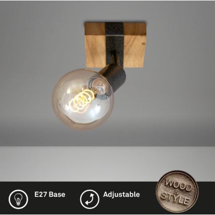Briloner 2900-011 - Foco de parede WOOD BASIC 1xE27/25W/230V