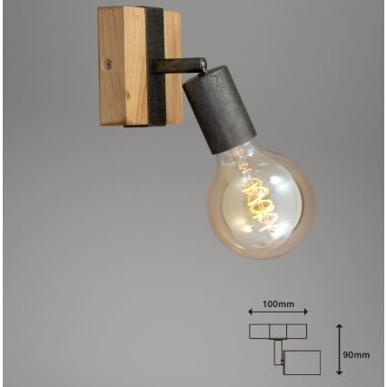 Briloner 2900-011 - Foco de parede WOOD BASIC 1xE27/25W/230V
