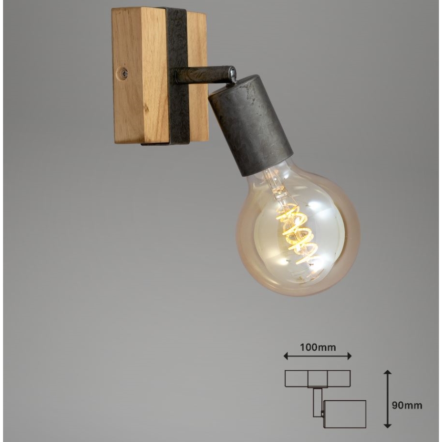 Briloner 2900-011 - Foco de parede WOOD BASIC 1xE27/25W/230V