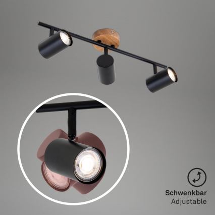 Briloner 2920-035 - Foco SPOTLIGHT 3xGU10/35W/230V preto