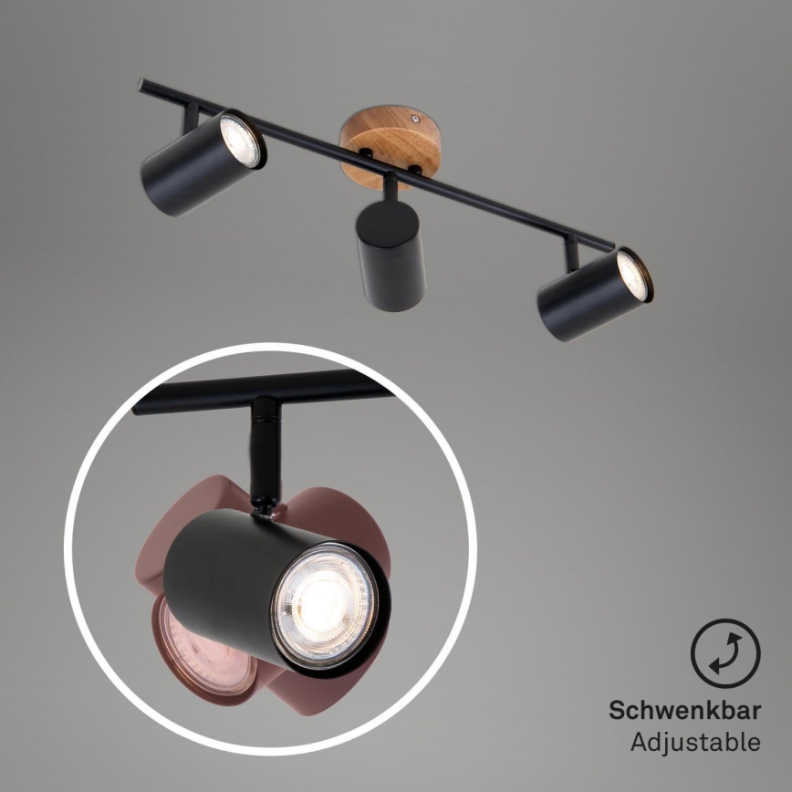 Briloner 2920-035 - Foco SPOTLIGHT 3xGU10/35W/230V preto