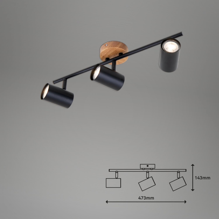 Briloner 2920-035 - Foco SPOTLIGHT 3xGU10/35W/230V preto