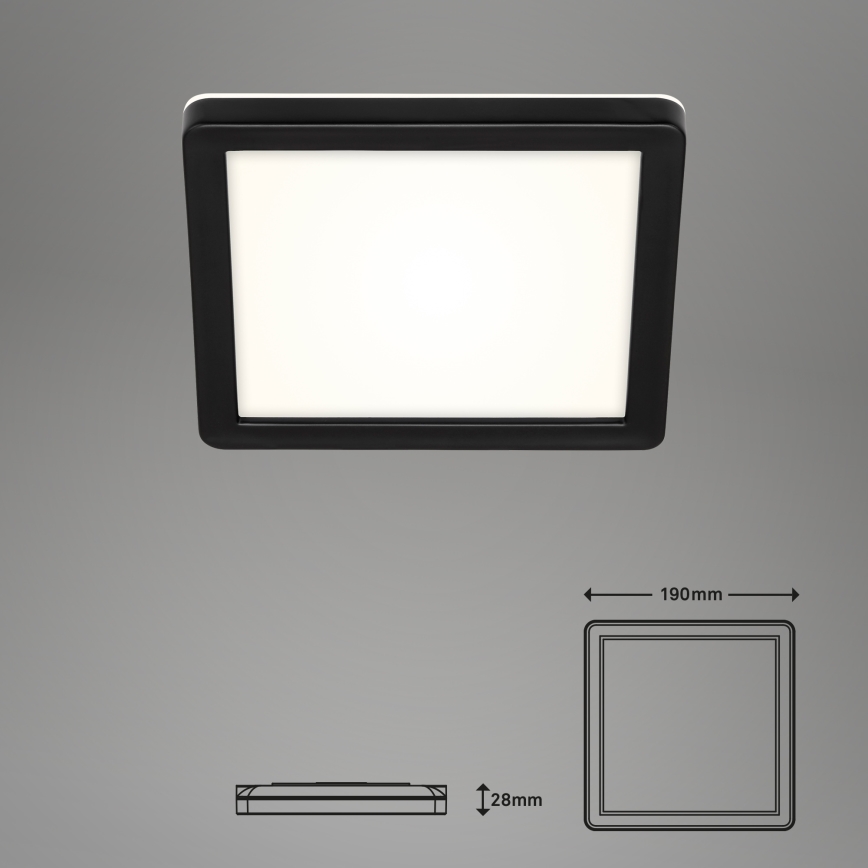 Briloner 3010-015 - Iluminação de teto LED LED/8W/230V 19x19 cm preto IP44