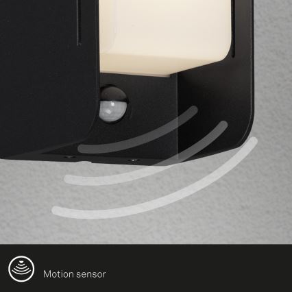 Briloner 3017-015 - Iluminação de parede exterior com sensor BOKS 1xE27/12W/230V IP44