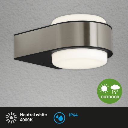 Briloner 3035-012- Iluminação de parede exterior LED HANAU LED/6,5W/230V IP44 cromado mate