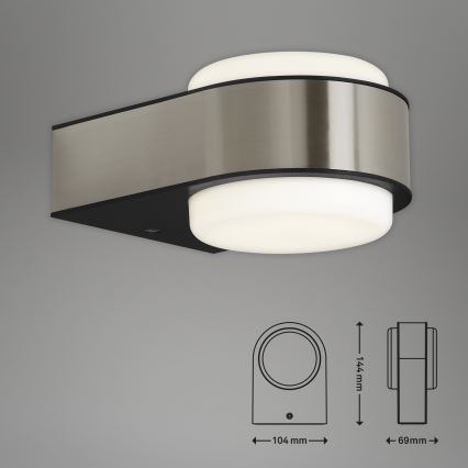 Briloner 3035-012- Iluminação de parede exterior LED HANAU LED/6,5W/230V IP44 cromado mate