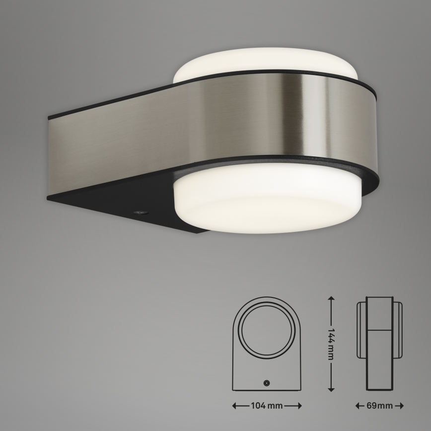 Briloner 3035-012- Iluminação de parede exterior LED HANAU LED/6,5W/230V IP44 cromado mate