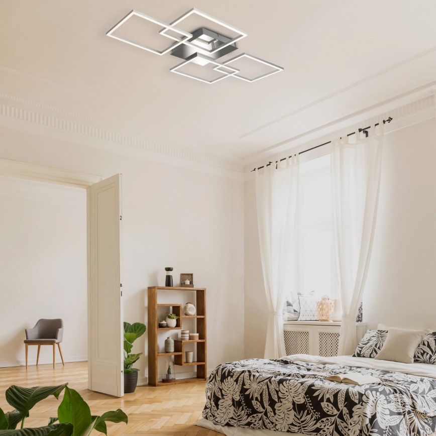 Briloner 3091-018 - Iluminação de teto LED com regulação FRAME LED/30W/230V cromado brilhante