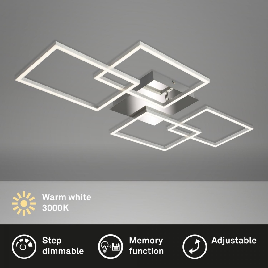 Briloner 3091-018 - Iluminação de teto LED com regulação FRAME LED/30W/230V cromado brilhante