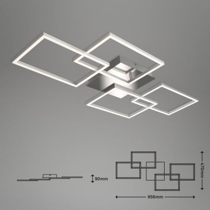 Briloner 3091-018 - Iluminação de teto LED com regulação FRAME LED/30W/230V cromado brilhante