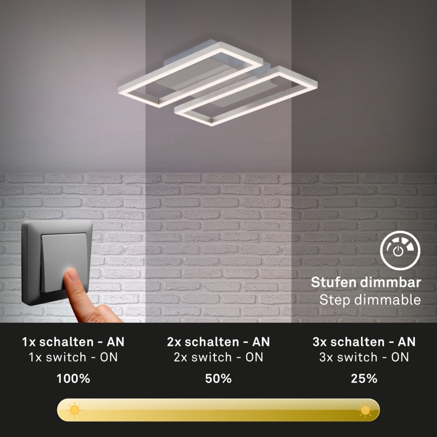 Briloner 3107-012 - Iluminação de teto LED com regulação FRAME 2xLED/7,25W/230V
